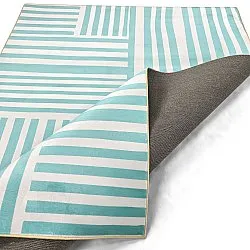 Tapis Wilton - Joma (turquoise/blanc)