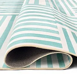 Tapis Wilton - Joma (turquoise/blanc)