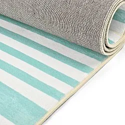 Tapis Wilton - Joma (turquoise/blanc)