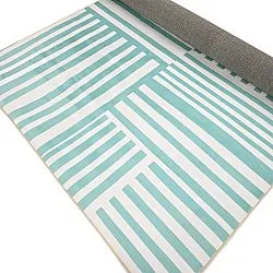 Tapis Wilton - Joma (turquoise/blanc)