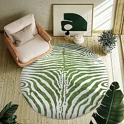 Tapis rond - Zebra (vert)