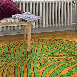 Tapis rond - Zebra (vert/orange)