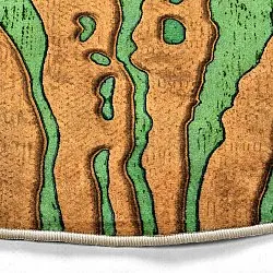 Tapis rond - Zebra (vert/orange)