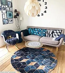 Tapis rond - Brigooda (bleu)