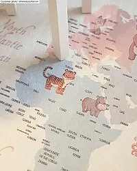 Tapis enfant - Carte des animaux (beige)