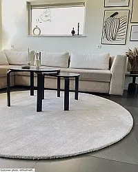 Tapis rond - PET recyclé avec aspect viscose (blanc cassé)