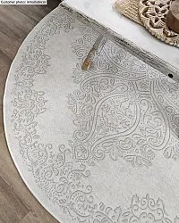 Tapis rond - Valenza (blanc)