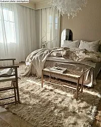 Tapis à poils longs - Janjira (blanc cassé)