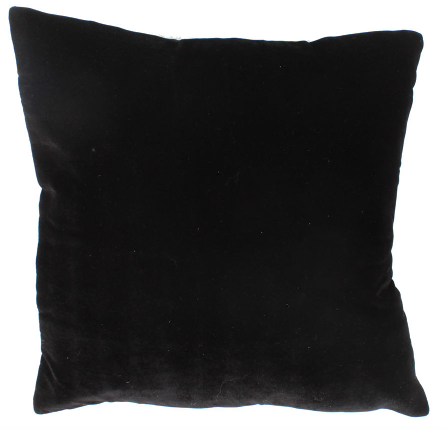 Coussins en velours de soie (noir) (Housse de coussin) 45 x 45 cm