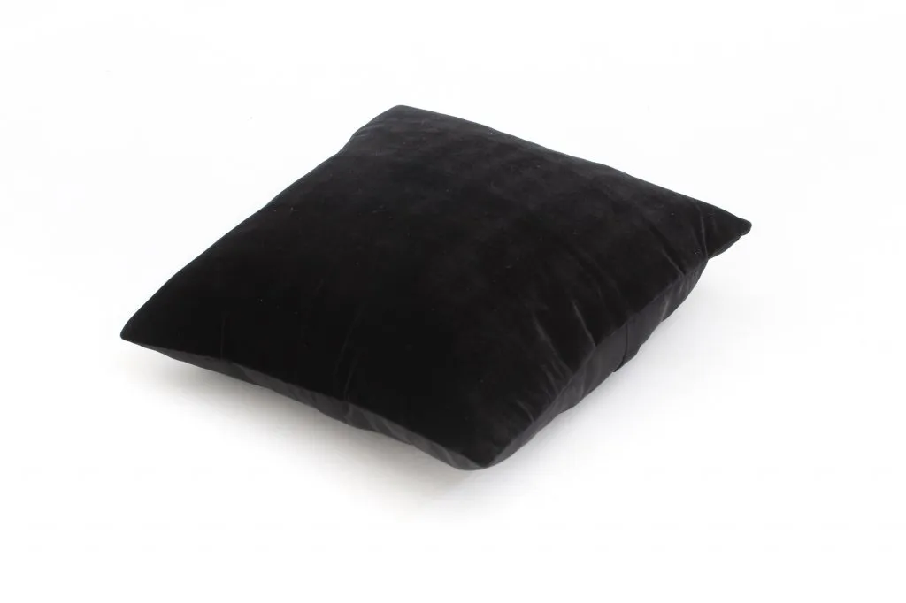 Coussin en velours (noir) (housse de coussin) 45 x 45 cm
