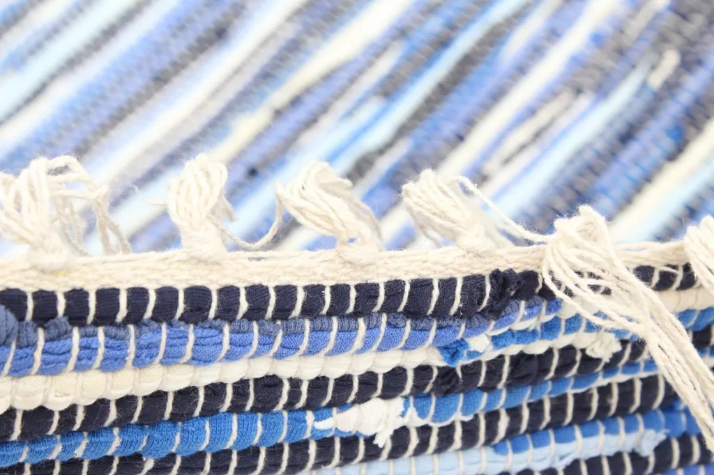 Tapis chiffons de Strehög of Sweden - Tulka (bleu)