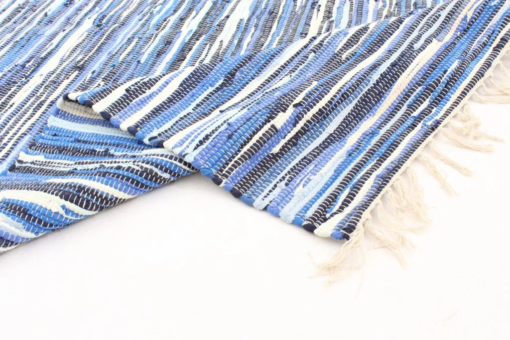 Tapis chiffons de Strehög of Sweden - Tulka (bleu)
