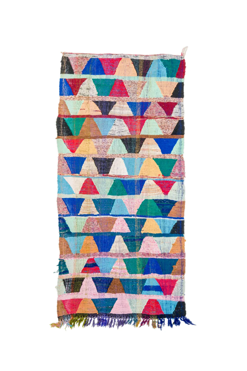 Tapis berbère marocain Boucherouite 140 x 290 cm