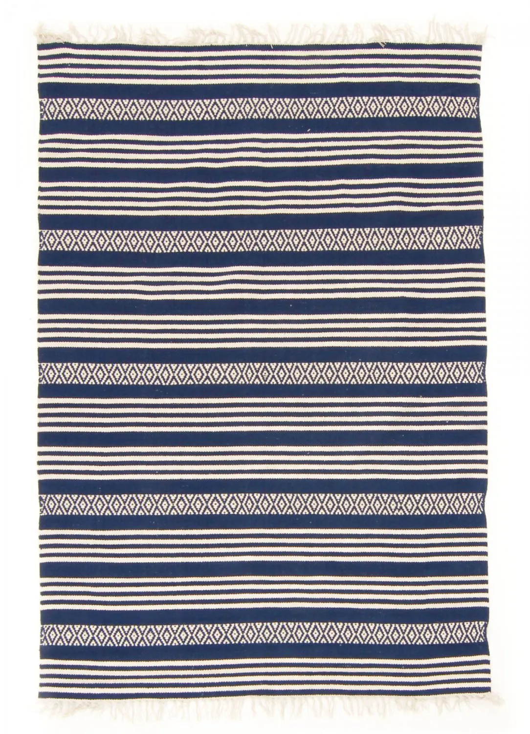 Tapis en patchwork - Ystad (bleu)