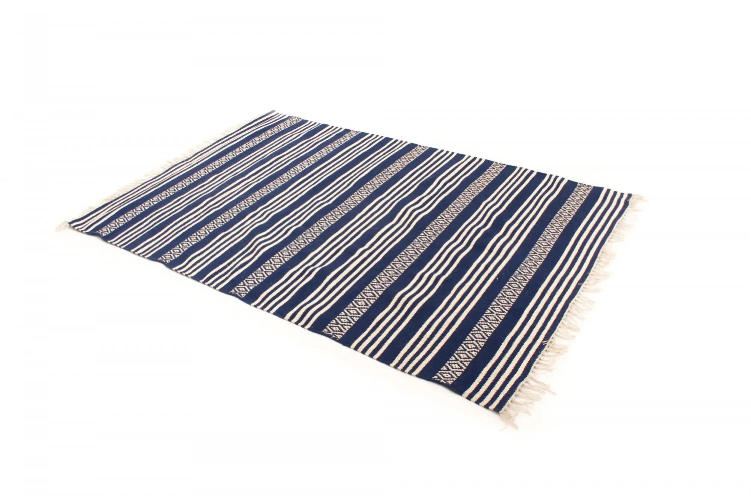 Tapis en patchwork - Ystad (bleu)