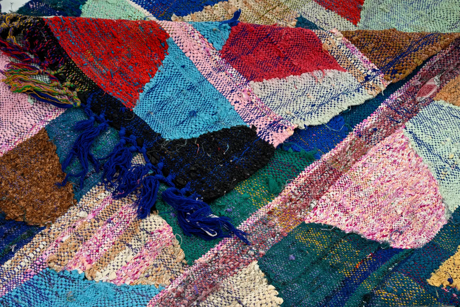 Tapis berbère marocain Boucherouite 140 x 290 cm
