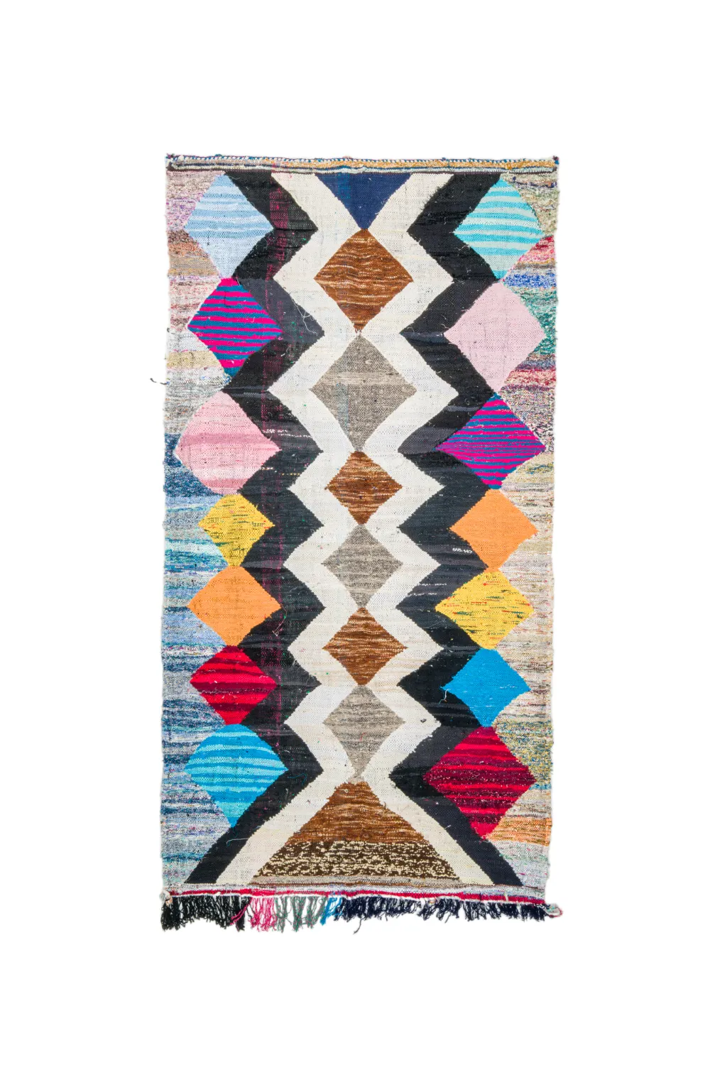 Tapis berbère marocain Boucherouite 140 x 270 cm