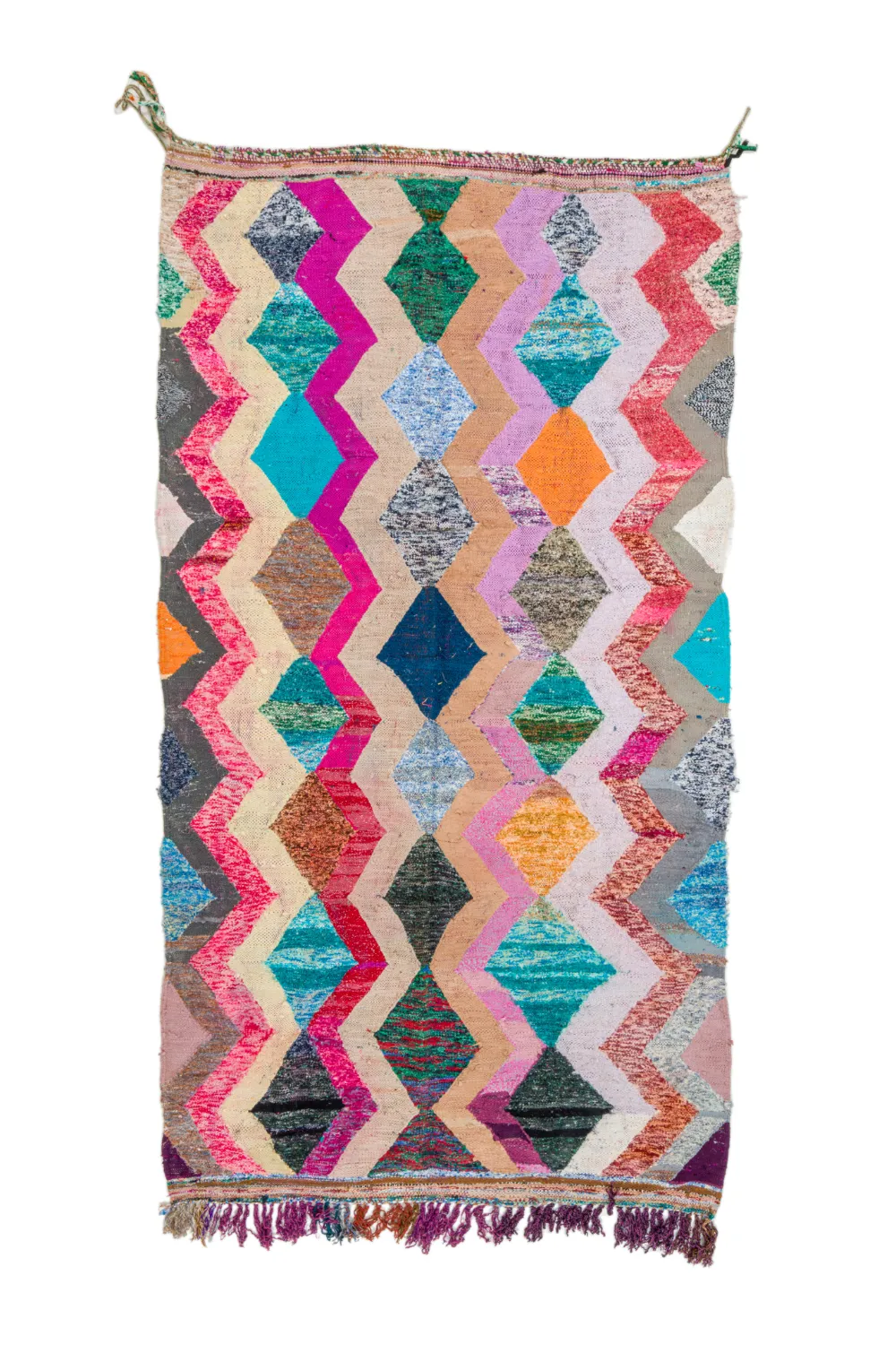 Tapis berbère marocain Boucherouite 135 x 260 cm