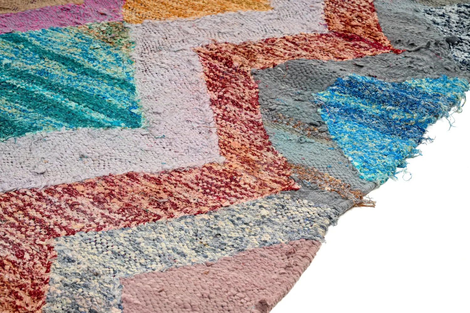 Tapis berbère marocain Boucherouite 135 x 260 cm