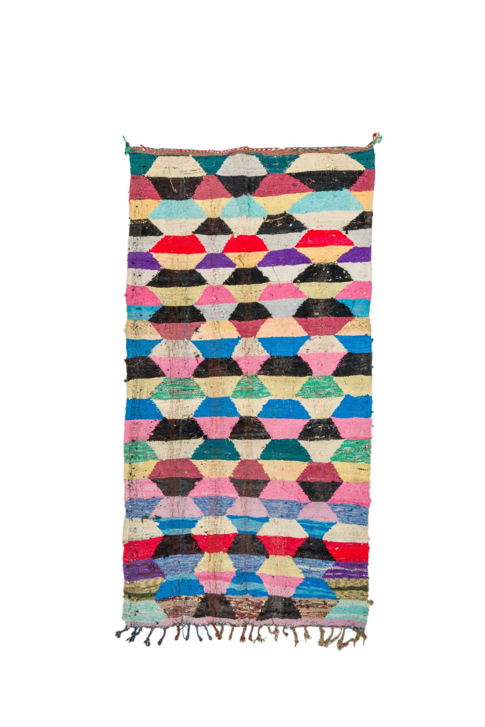 Tapis berbère marocain Boucherouite 145 x 275 cm