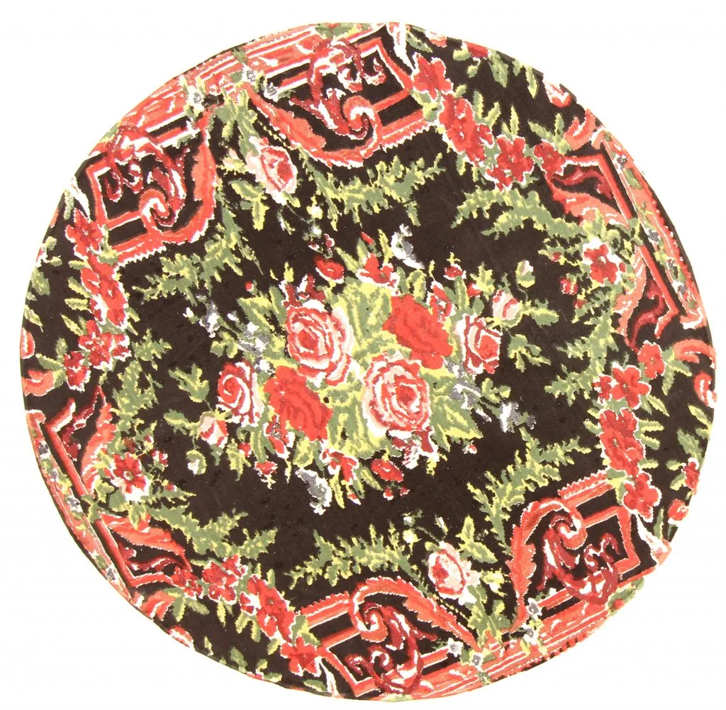 Tapis patchwork - Rose (rond)