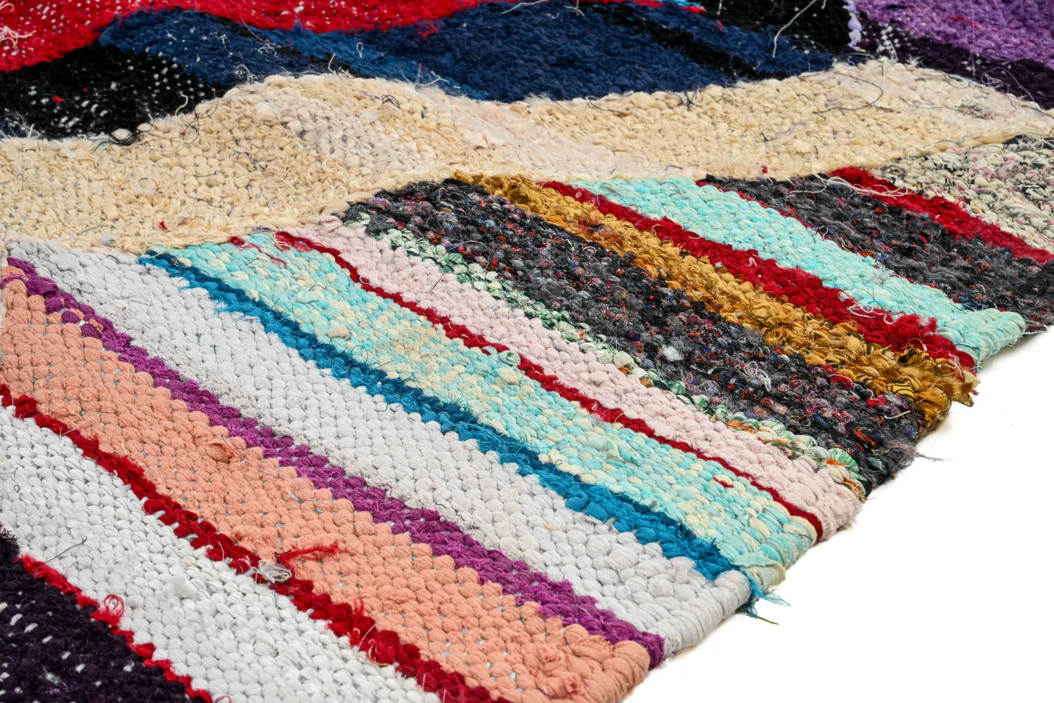 Tapis berbère marocain Boucherouite 140 x 290 cm