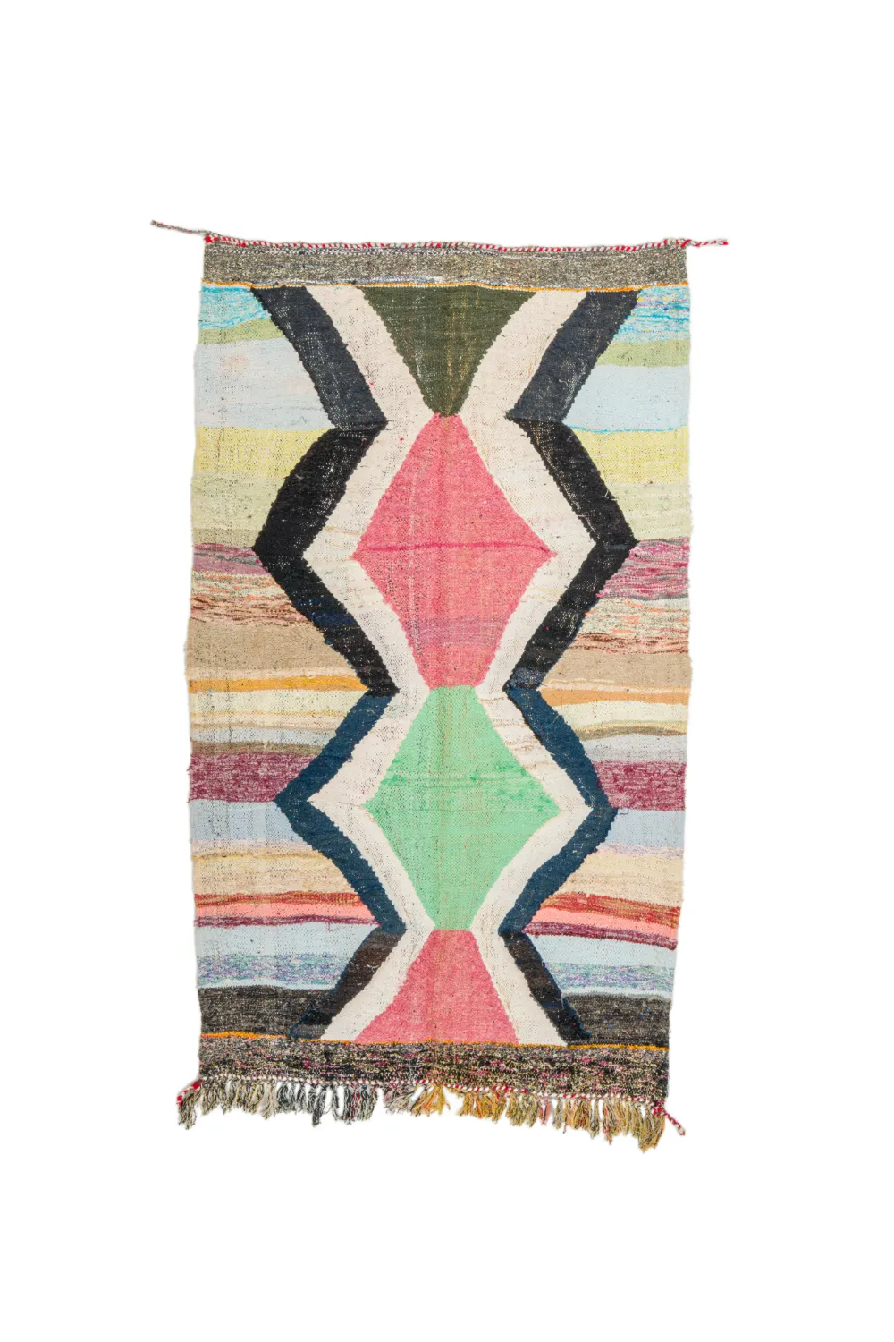 Tapis berbère marocain Boucherouite 135 x 215 cm