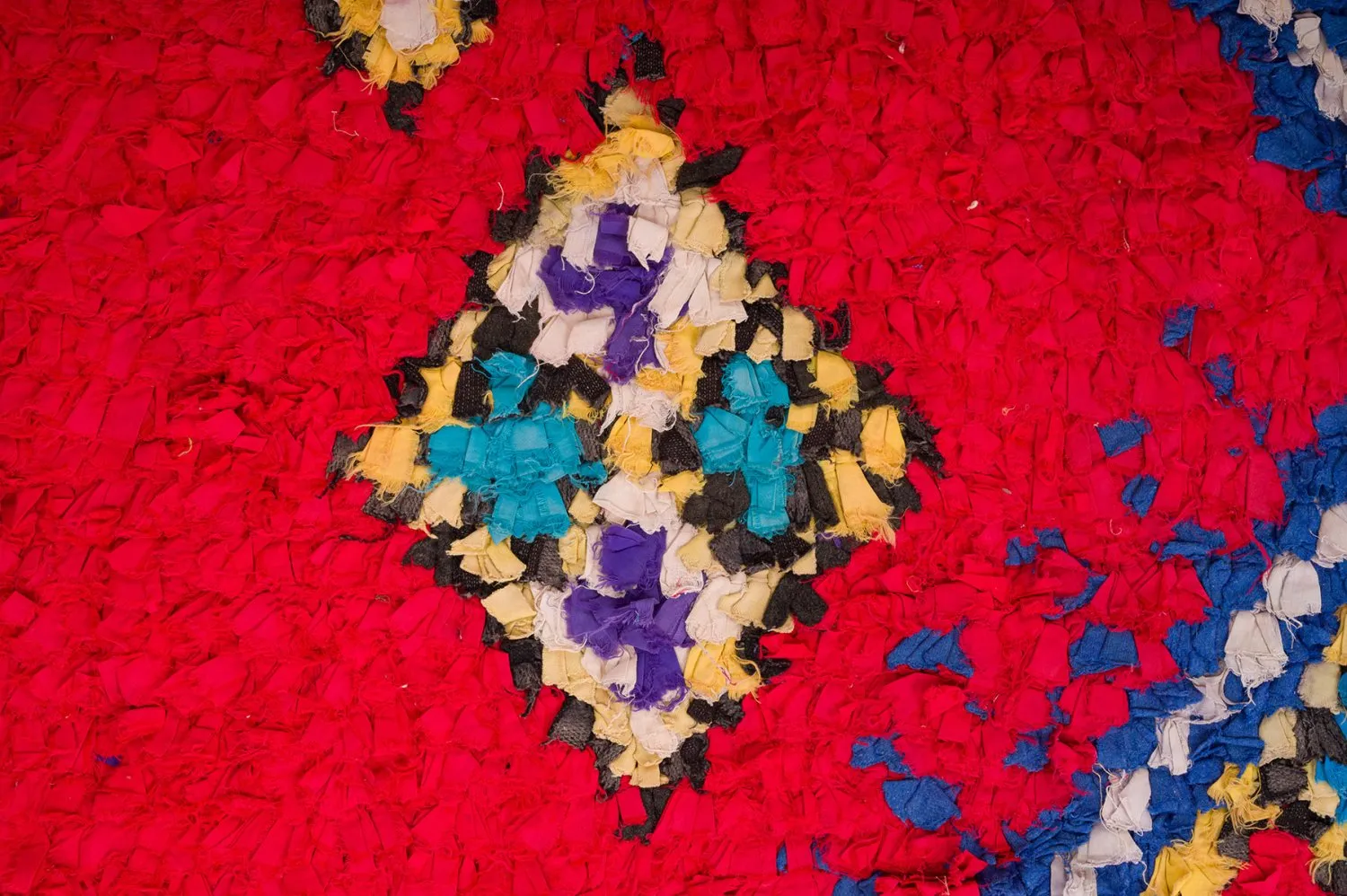 Tapis berbère marocain Boucherouite 170 x 300 cm