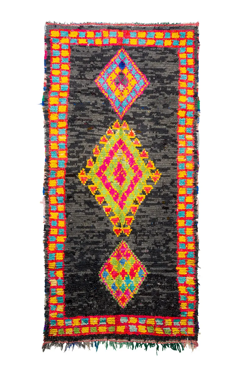 Tapis berbère marocain Boucherouite 135 x 290 cm