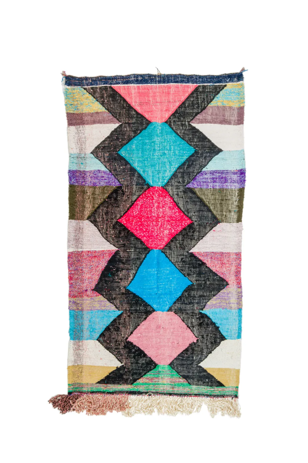 Tapis berbère marocain Boucherouite 120 x 230 cm