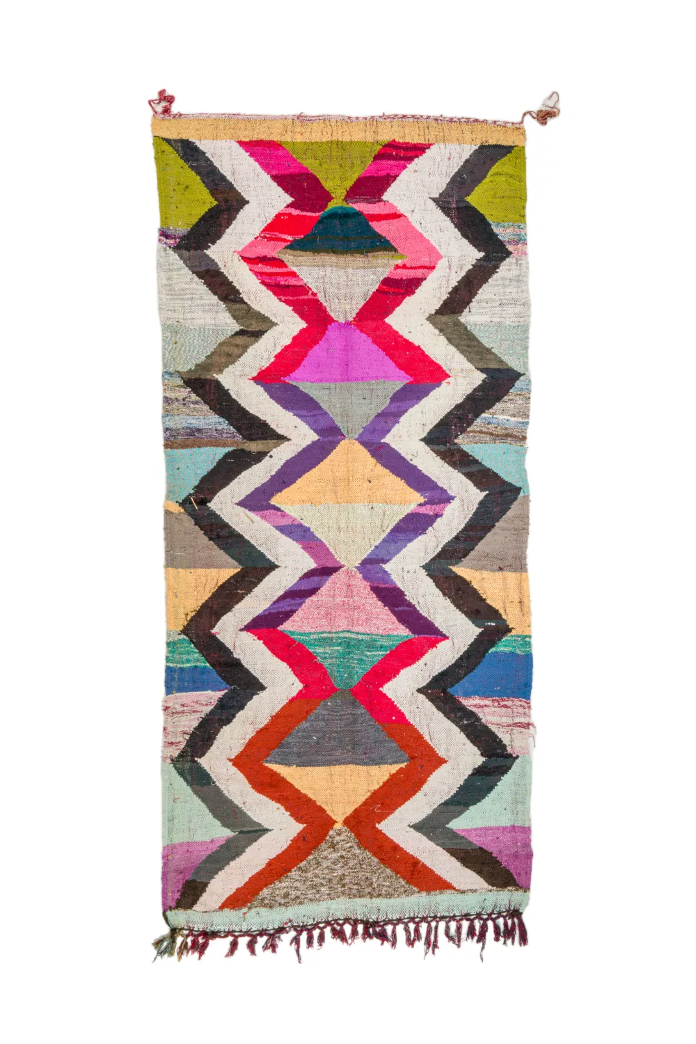 Tapis berbère marocain Boucherouite 140 x 305 cm