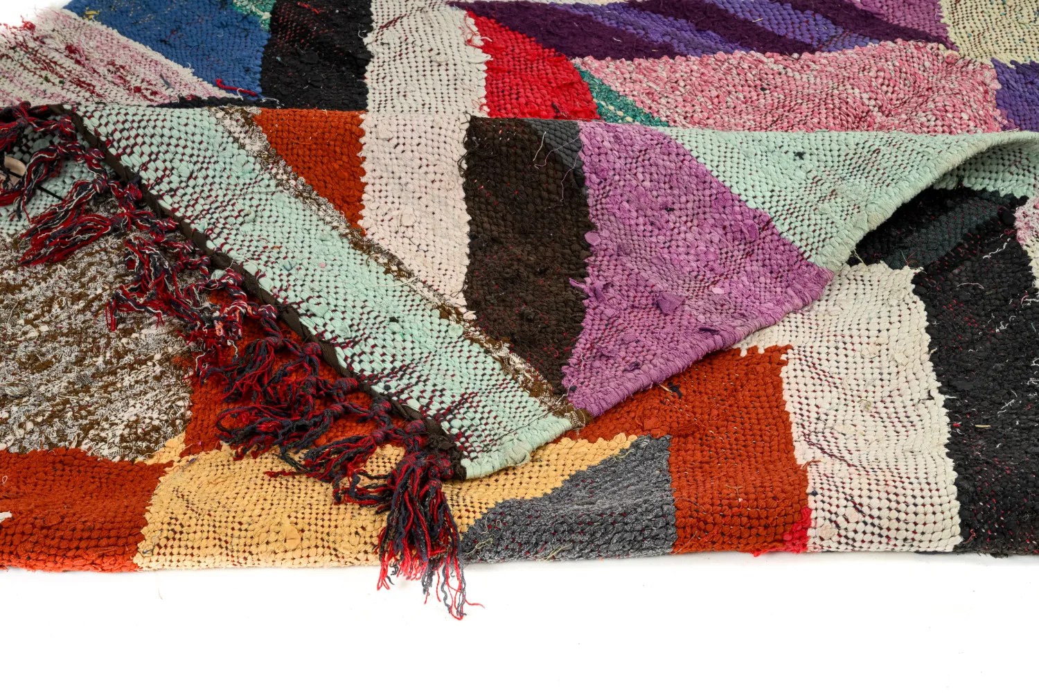 Tapis berbère marocain Boucherouite 140 x 305 cm
