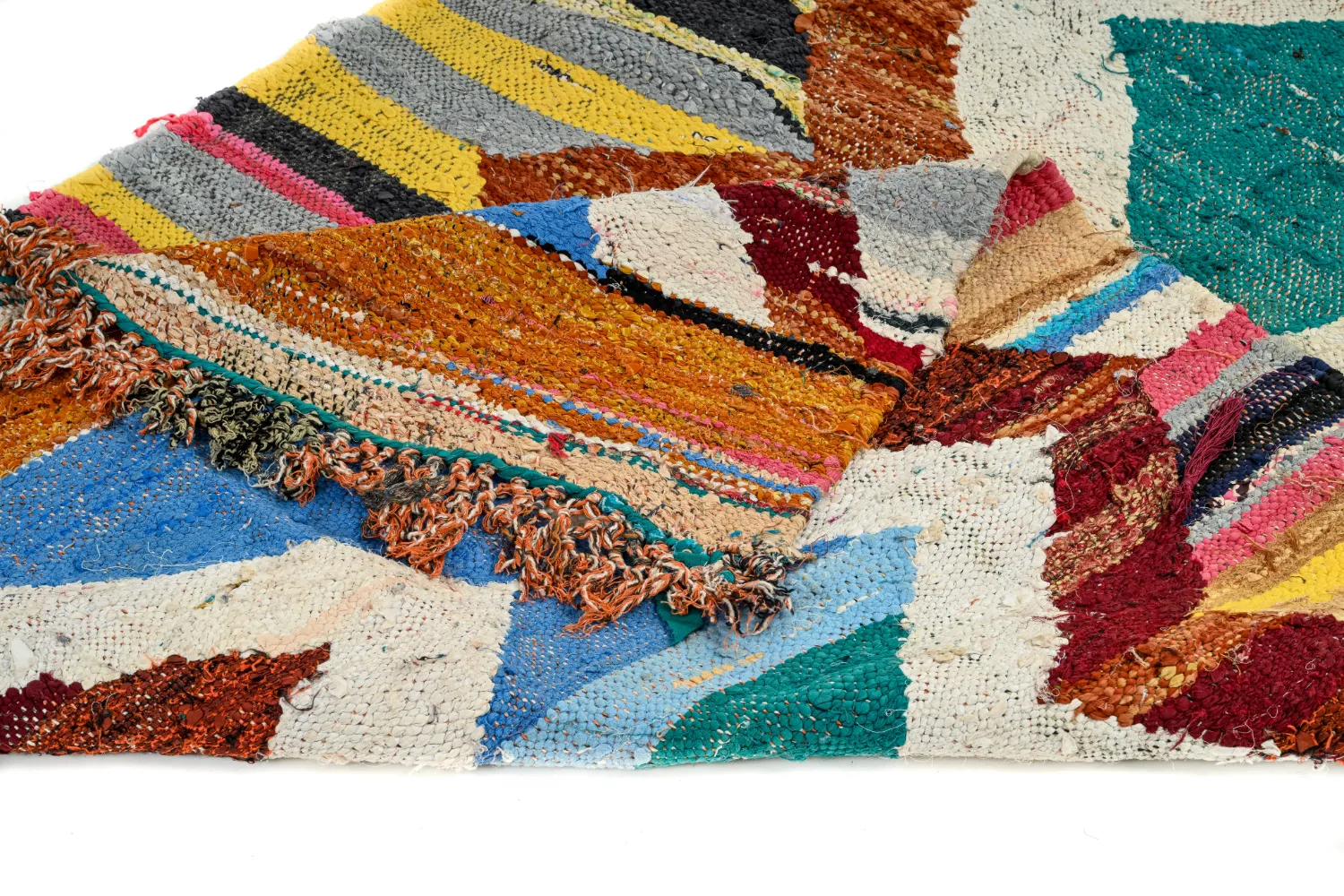 Tapis berbère marocain Boucherouite 125 x 225 cm