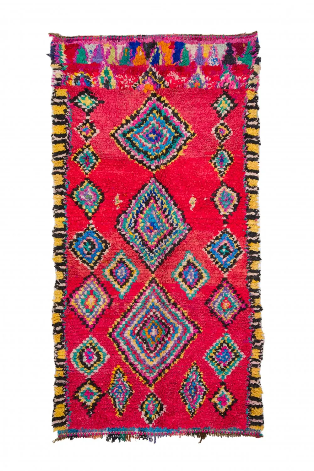 Tapis berbère marocain Boucherouite 290 x 140 cm