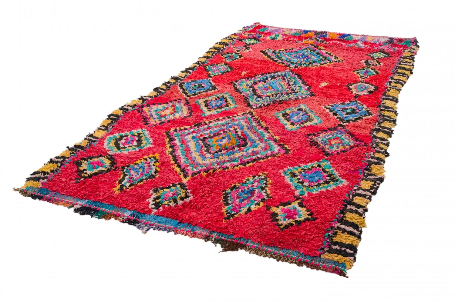Tapis berbère marocain Boucherouite 290 x 140 cm