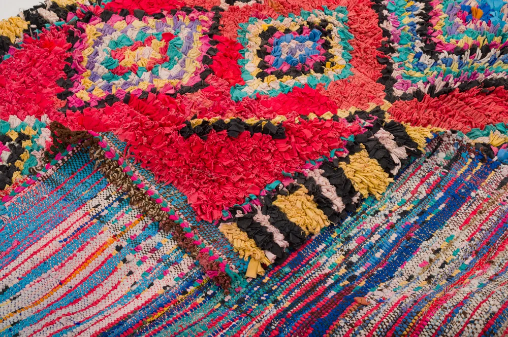 Tapis berbère marocain Boucherouite 290 x 140 cm