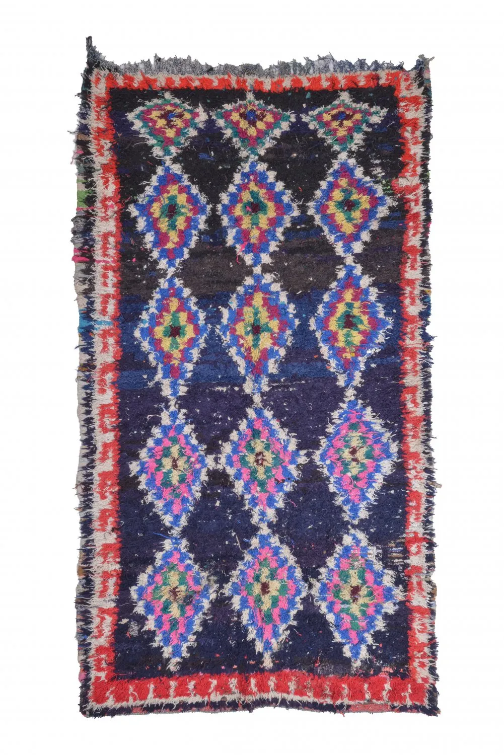 Tapis berbère marocain Boucherouite 265 x 140 cm