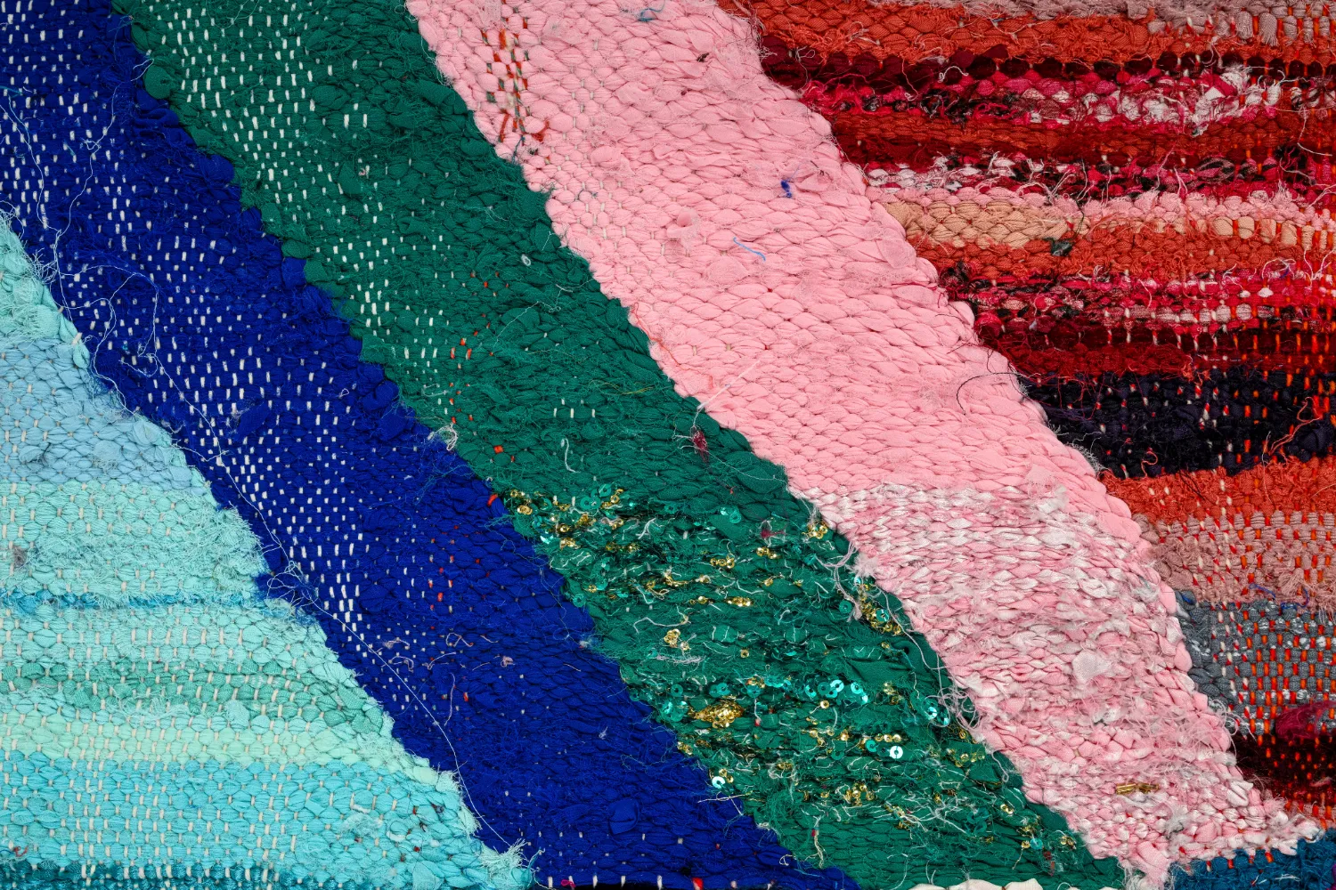 Tapis berbère marocain Boucherouite 135 x 275 cm