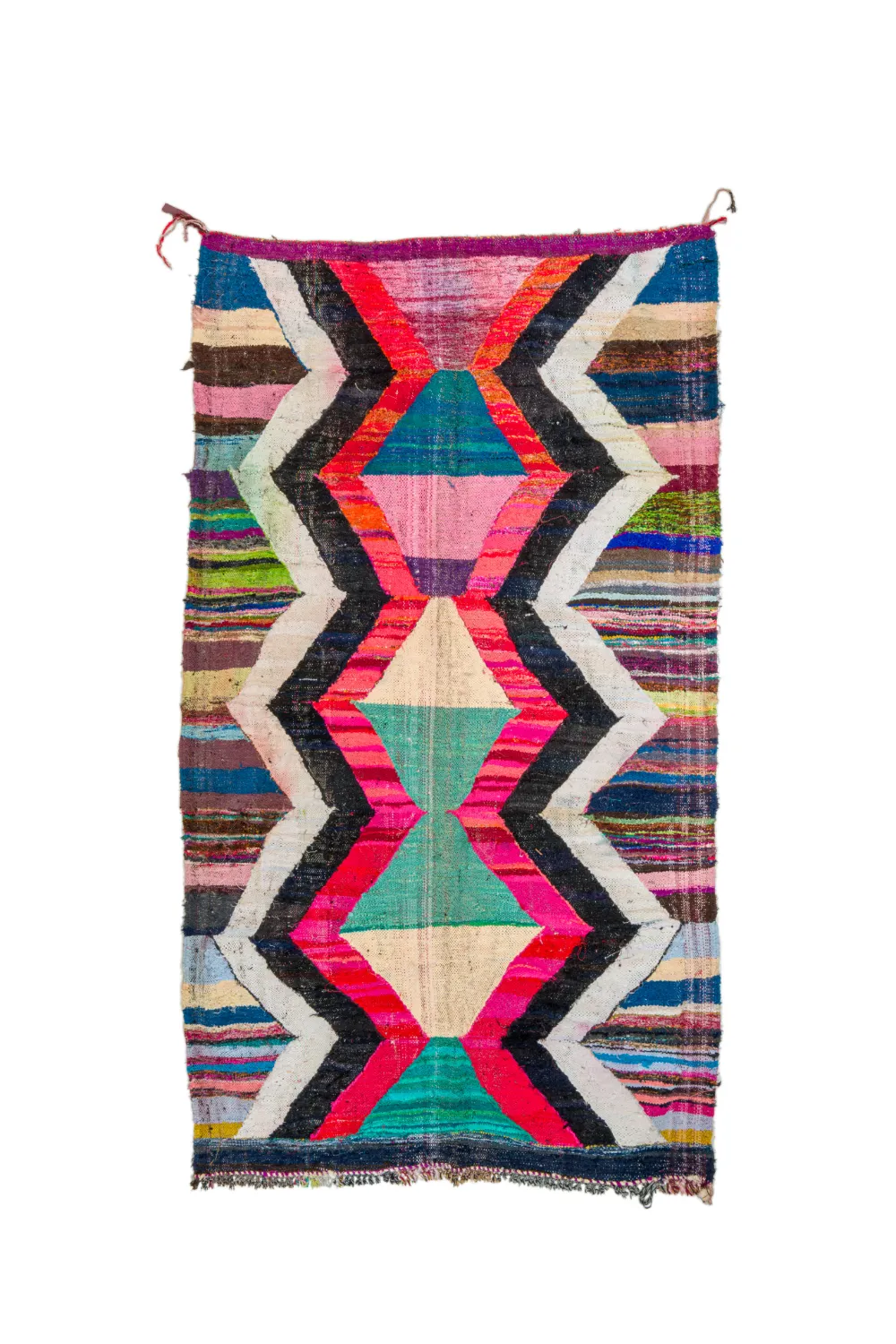 Tapis berbère marocain Boucherouite 165 x 290 cm