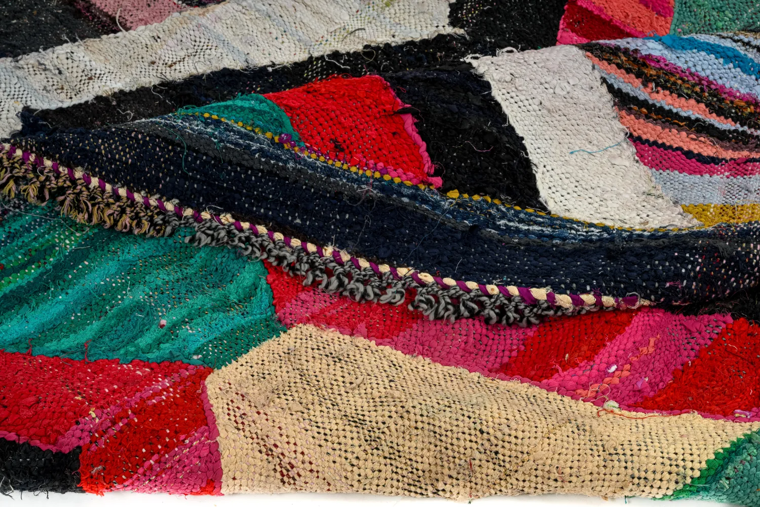Tapis berbère marocain Boucherouite 165 x 290 cm