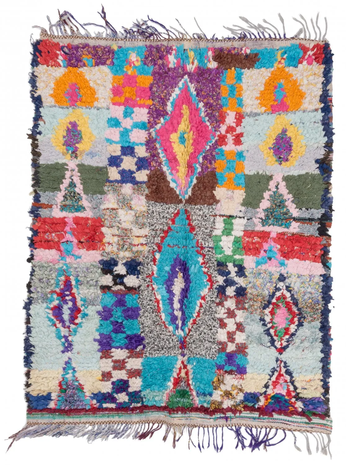 Tapis Marocain Berbère Boucherouite 195 x 150 cm