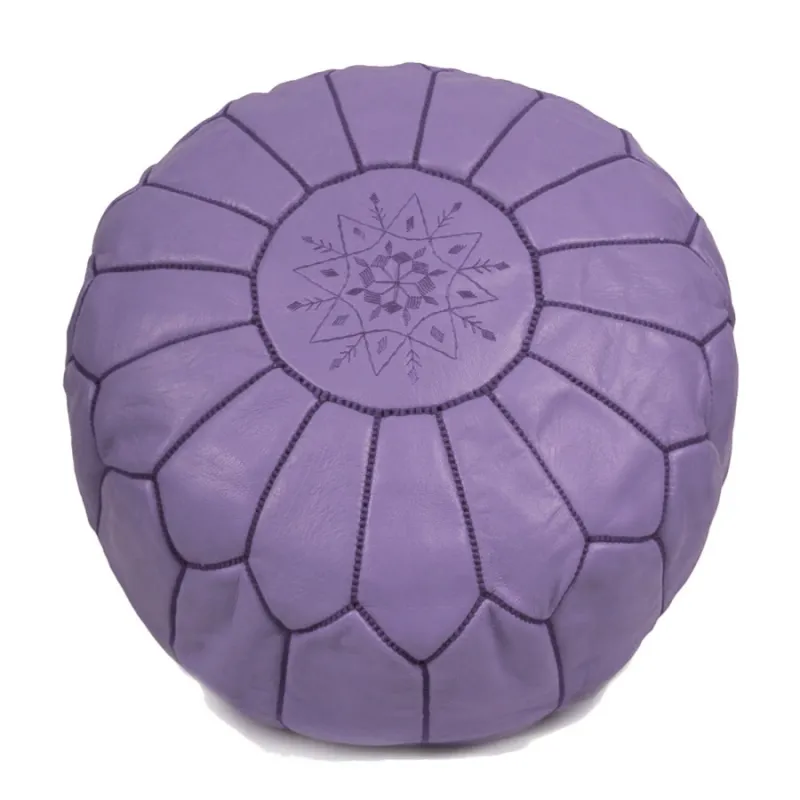 Pouf - Marocain en cuir (Violet)
