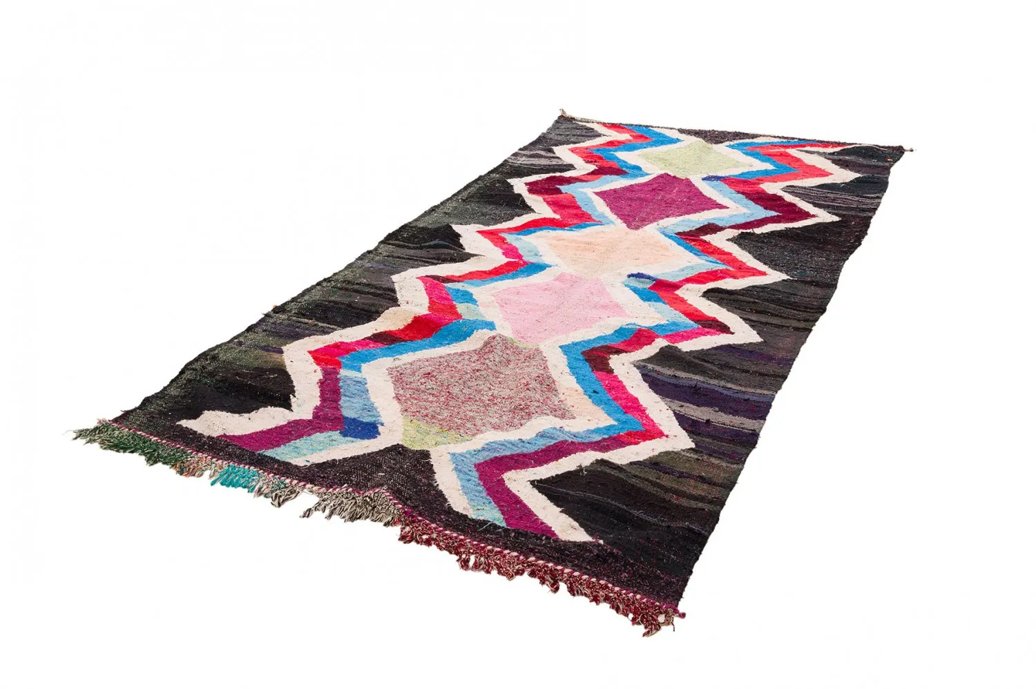 Tapis berbère marocain Boucherouite 150 x 315 cm