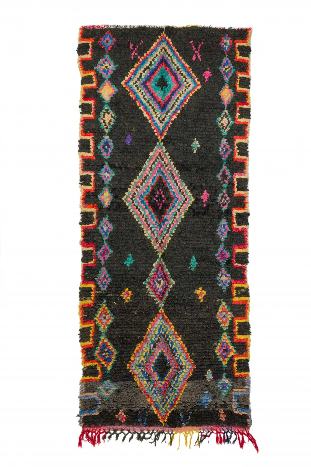 Tapis berbère marocain Boucherouite 285 x 120 cm