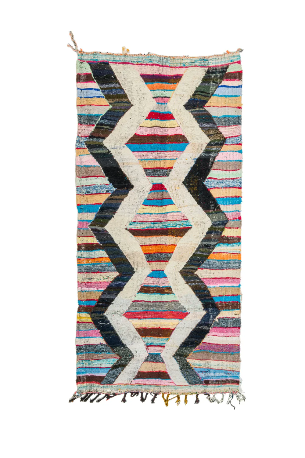 Tapis berbère marocain Boucherouite 125 x 265 cm