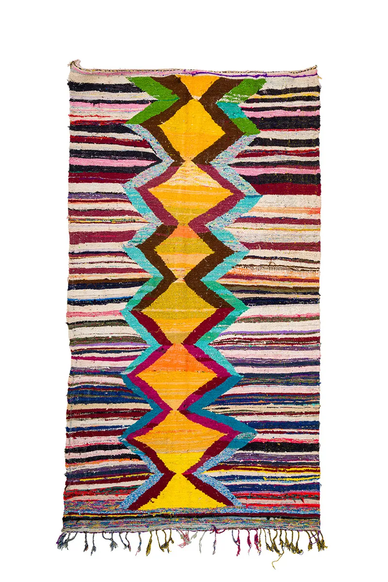 Tapis berbère marocain Boucherouite 150 x 285 cm