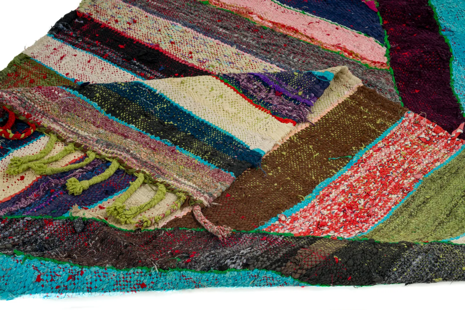 Tapis berbère marocain Boucherouite 115 x 215 cm