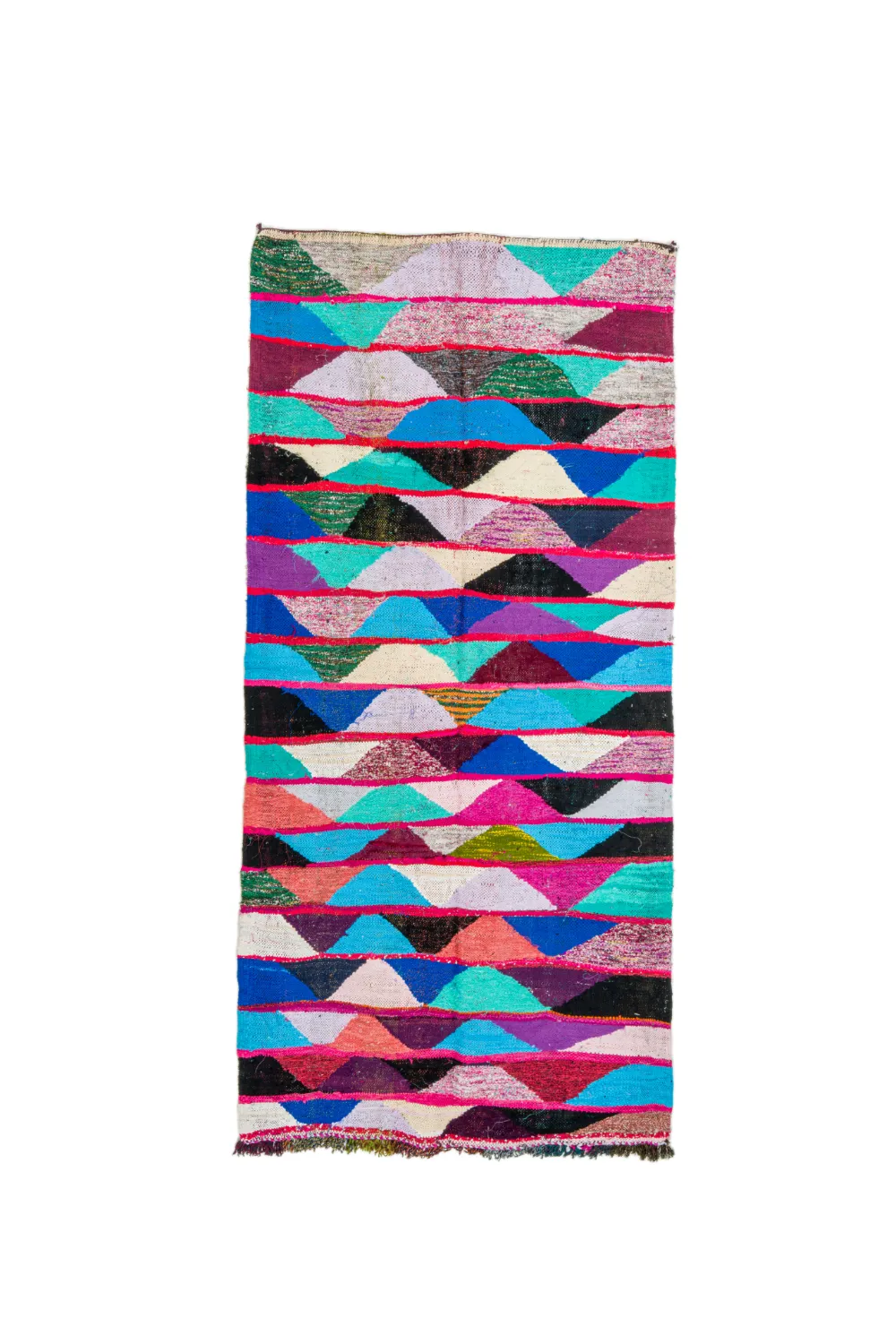 Tapis berbère marocain Boucherouite 125 x 260 cm