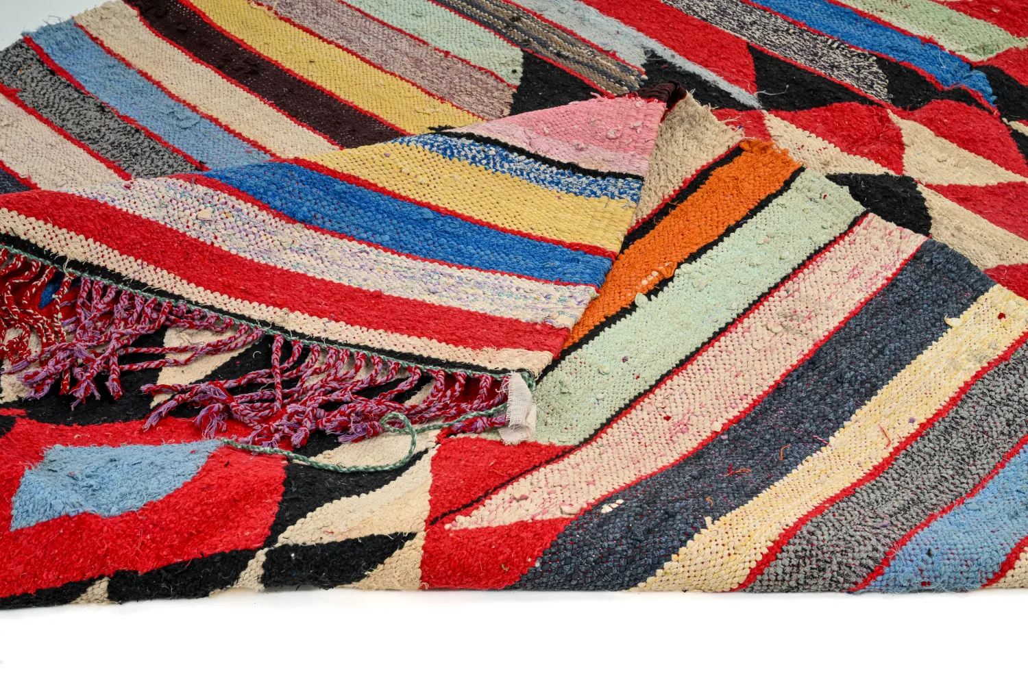 Tapis berbère marocain Boucherouite 145 x 250 cm