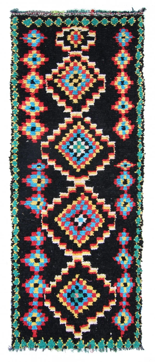 Tapis berbère marocain Boucherouite 370 x 145 cm